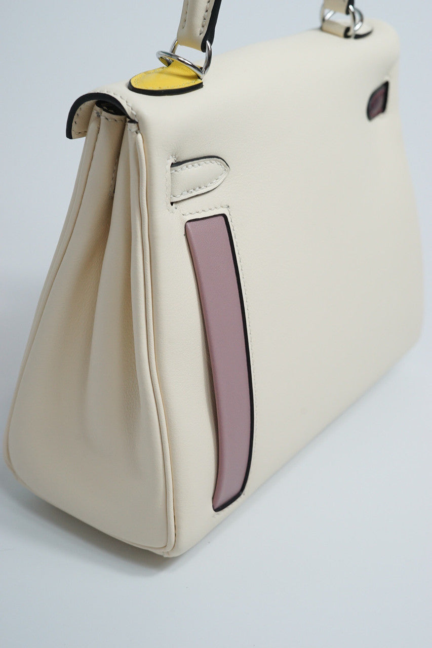 Hermes Colormatic Kelly 25 Craie Swift Calfskin Palladium Hardware