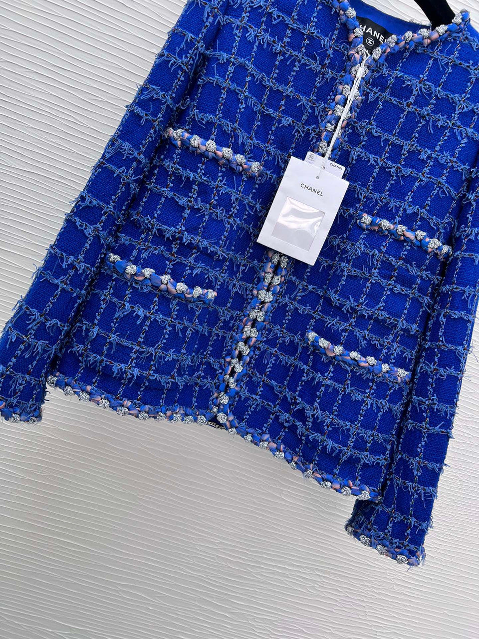 Chanel Cotton Tweed Blue JACKET