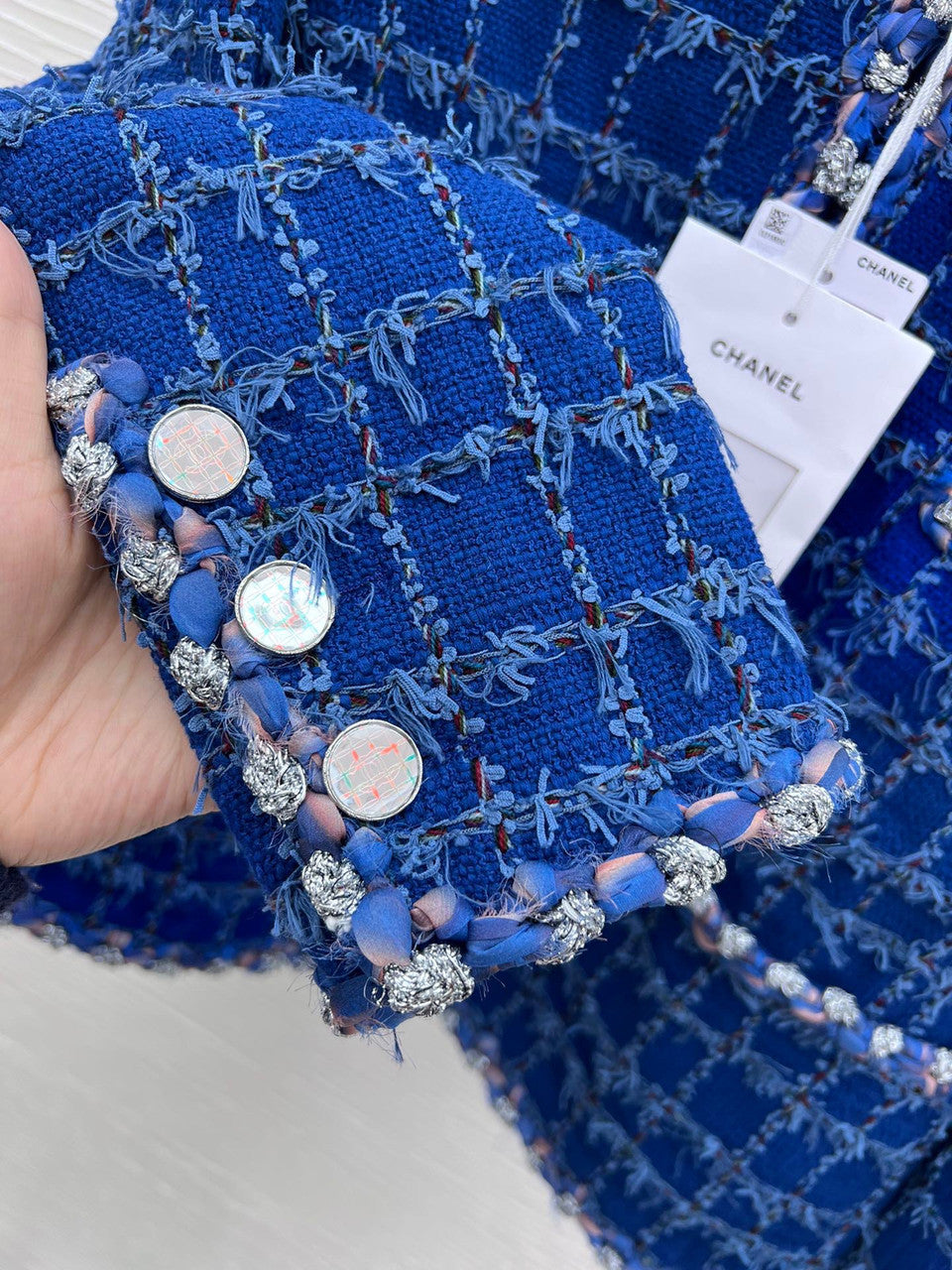 Chanel Cotton Tweed Blue JACKET
