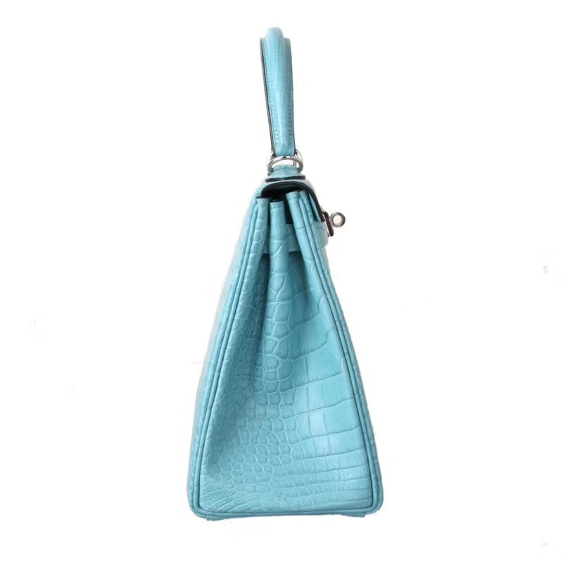 Hermes SHINY 3Z Saint-Cyr Alligator KELLY 28 With Palladium Hardware