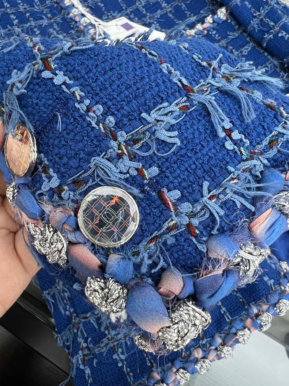 Chanel Cotton Tweed Blue JACKET