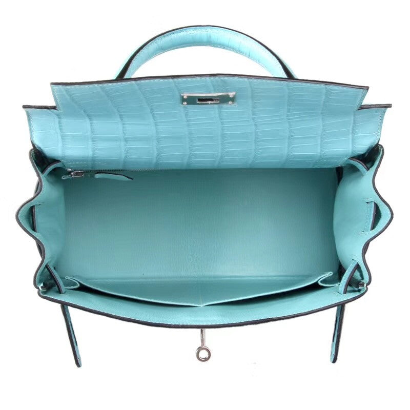 Hermes SHINY 3Z Saint-Cyr Alligator KELLY 28 With Palladium Hardware