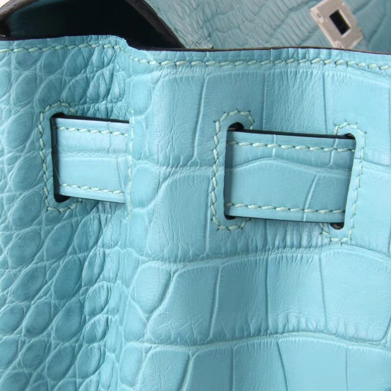 Hermes SHINY 3Z Saint-Cyr Alligator KELLY 28 With Palladium Hardware
