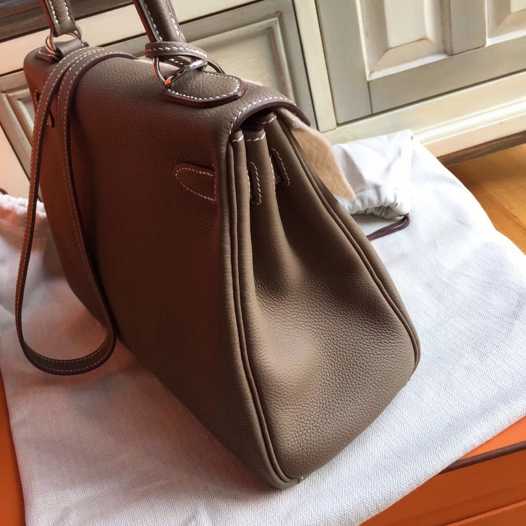 Hermes Gris Touterelle Kelly 28 cm Togo Palladium Hardware