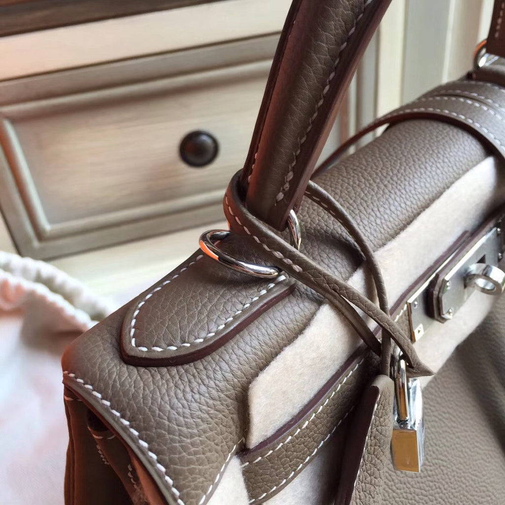 Hermes Gris Touterelle Kelly 28 cm Togo Palladium Hardware