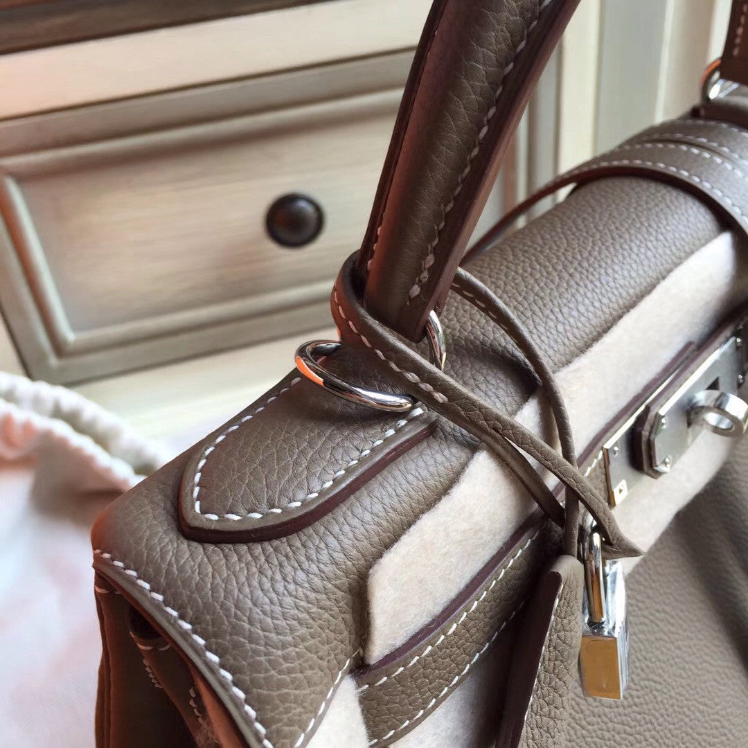 Hermes Gris Touterelle Kelly 28 cm Togo Palladium Hardware