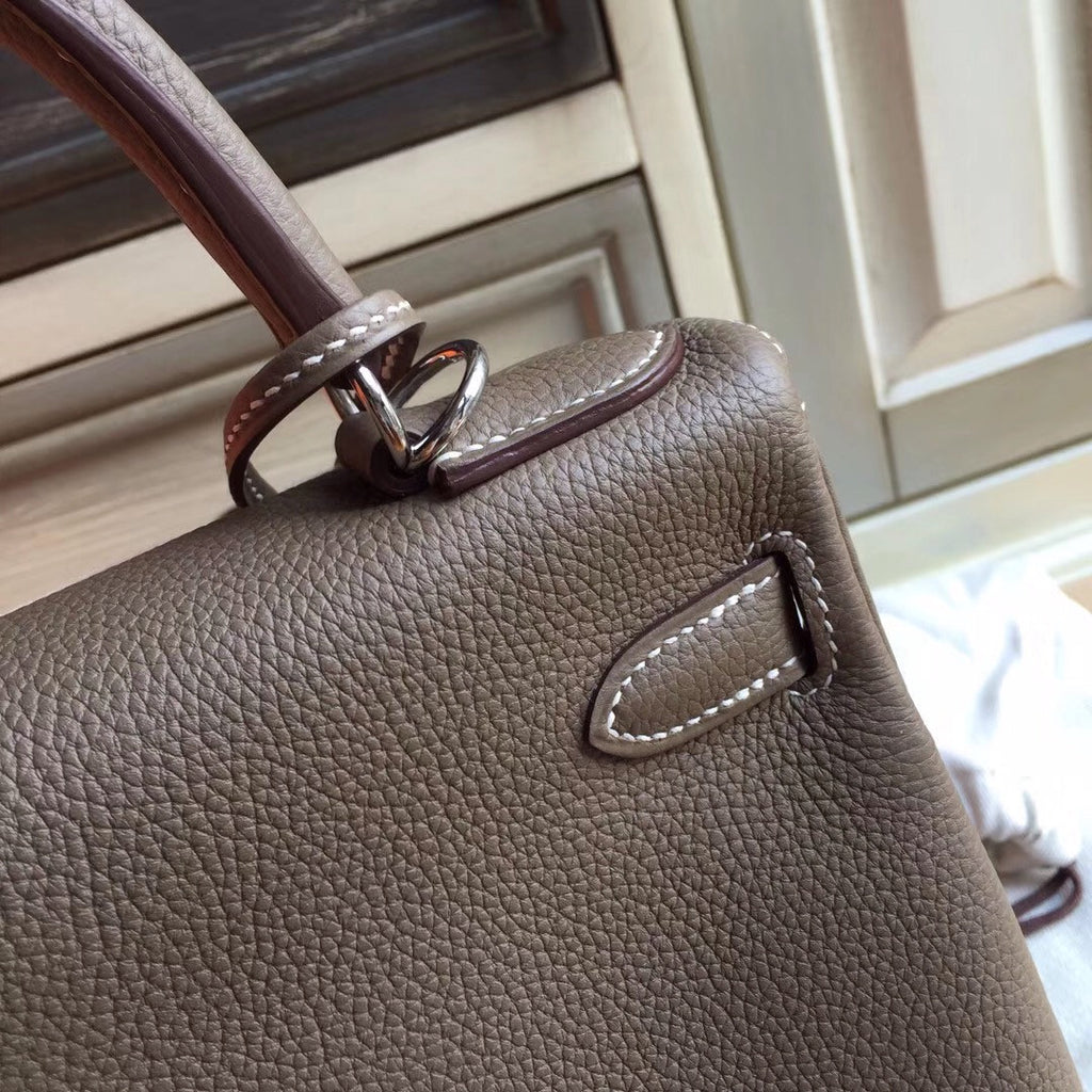 Hermes Gris Touterelle Kelly 28 cm Togo Palladium Hardware