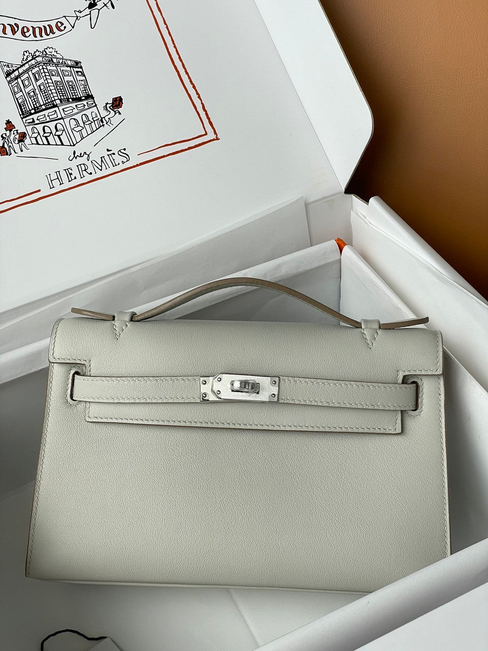 Hermès Gris Perle Mini Kelly Swift Palladium Hardware