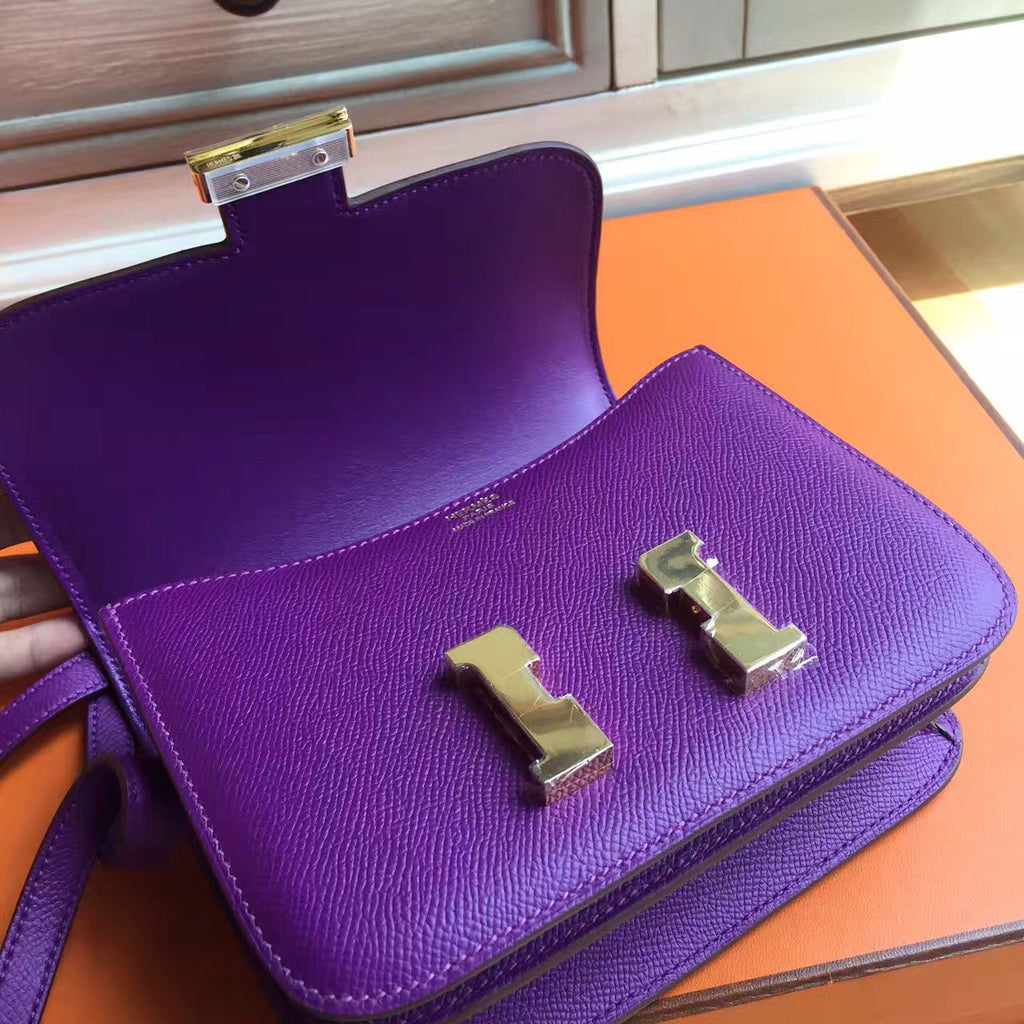 Hermes P9 Anemone Constance Epsom leather 18cm Gold Hardware