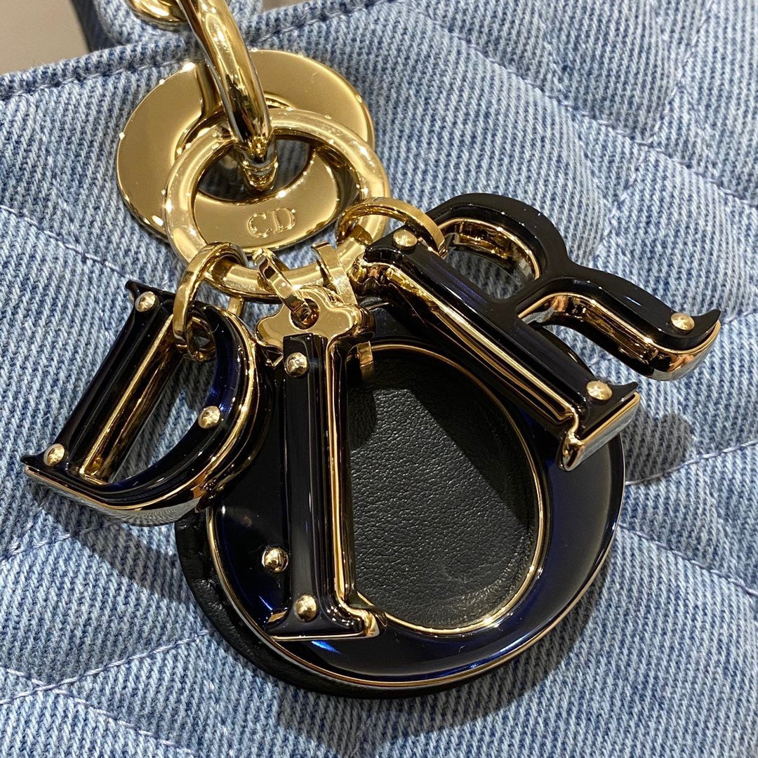 Christian Dior LADY D-JOY BAG Blue Cannage Denim