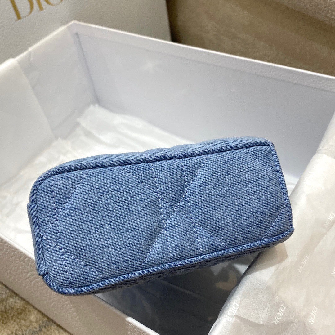 Christian Dior LADY D-JOY BAG Blue Cannage Denim