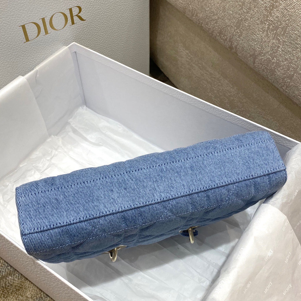 Christian Dior LADY D-JOY BAG Blue Cannage Denim