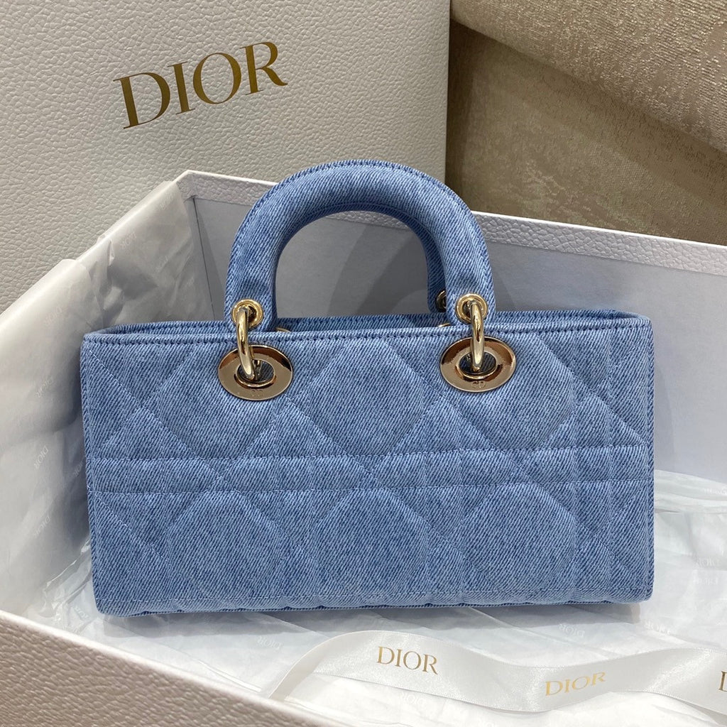 Christian Dior LADY D-JOY BAG Blue Cannage Denim