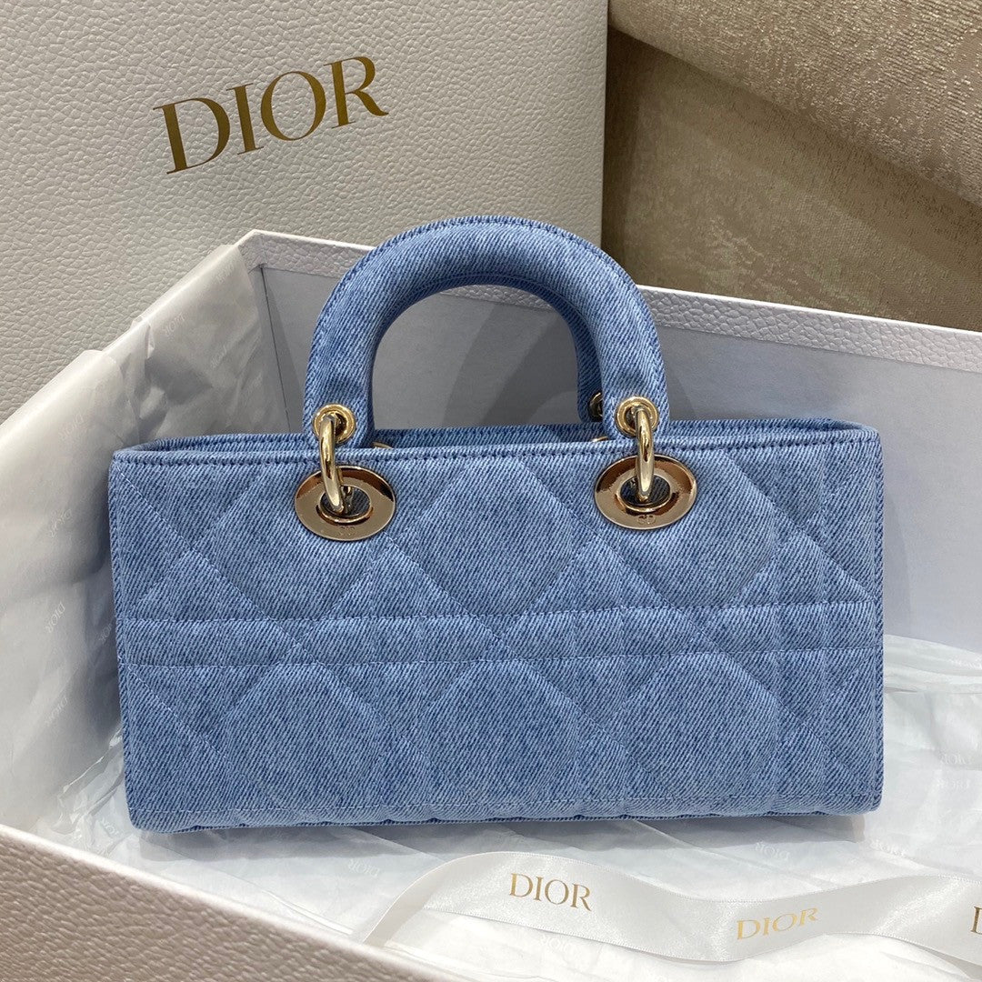 Christian Dior LADY D-JOY BAG Blue Cannage Denim