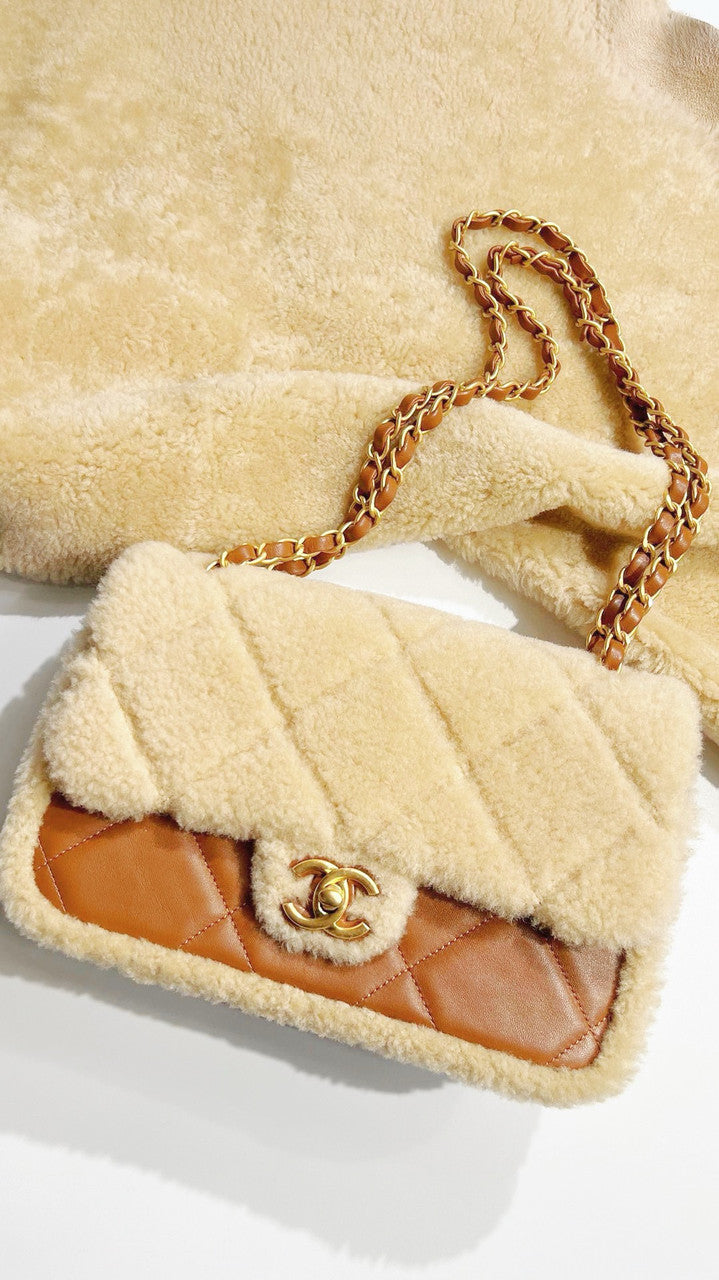Chanel Large Shearling Lambskin FLAP BAG