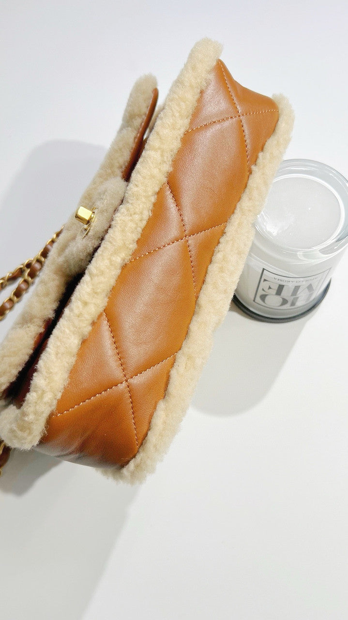Chanel Large Shearling Lambskin FLAP BAG