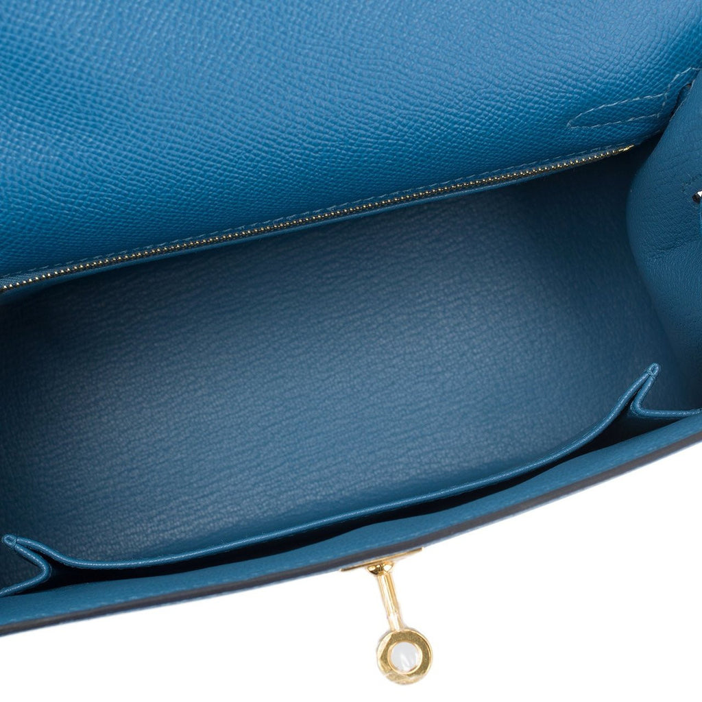 Hermès Blue Azur Kelly 25 Epsom Leather Gold Hardware