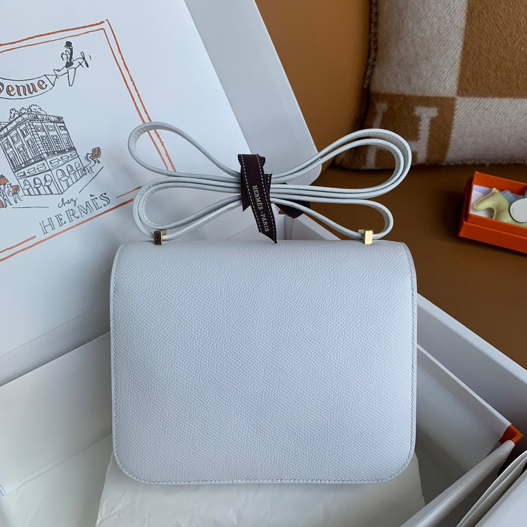 Hermes White Constance 19cm Epsom Gold Hardware