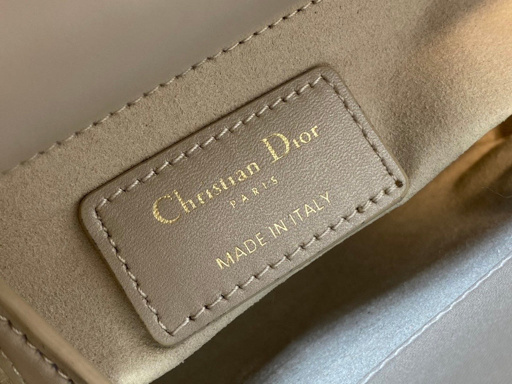 Christian Dior MINI LADY DIOR BAG Metallic Cannage Calfskin with Platinum Beaded Embroidery