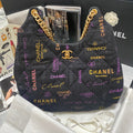 Chanel MAXI BLACK DENIM HOBO BAG