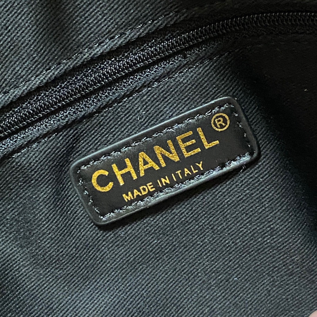 Chanel MAXI BLACK DENIM HOBO BAG