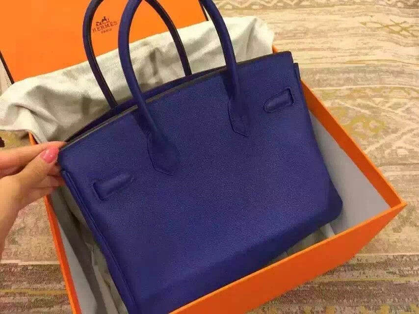 Hermes Blue Saphir Birkin 35cm Togo Leather Gold Hardware