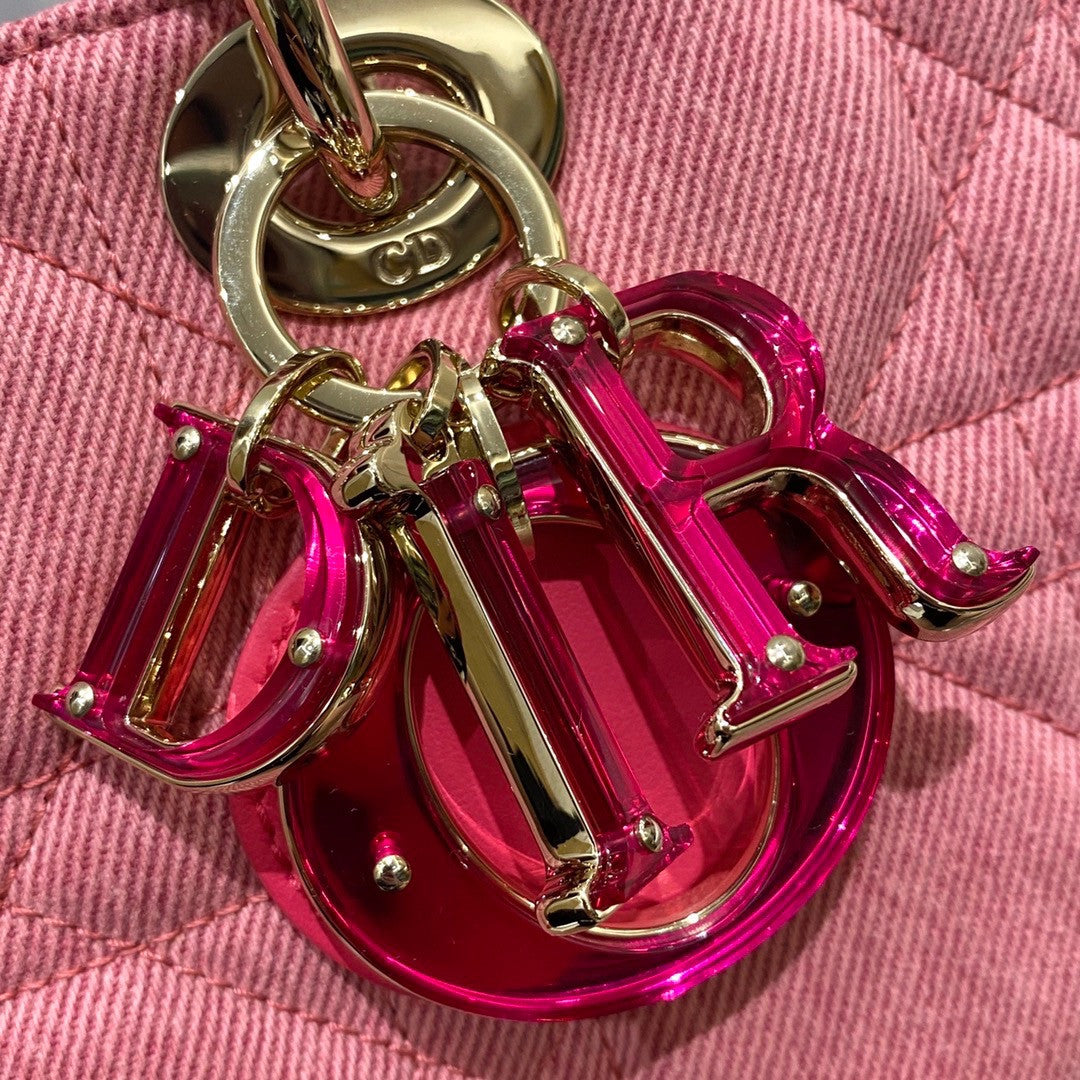 Christian Dior LADY D-JOY BAG Pink Cannage Denim