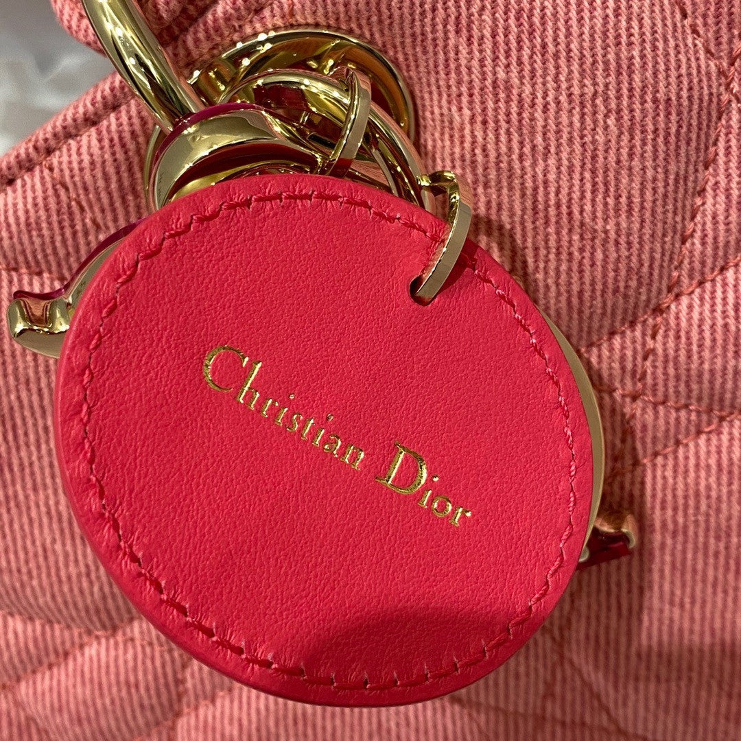 Christian Dior LADY D-JOY BAG Pink Cannage Denim