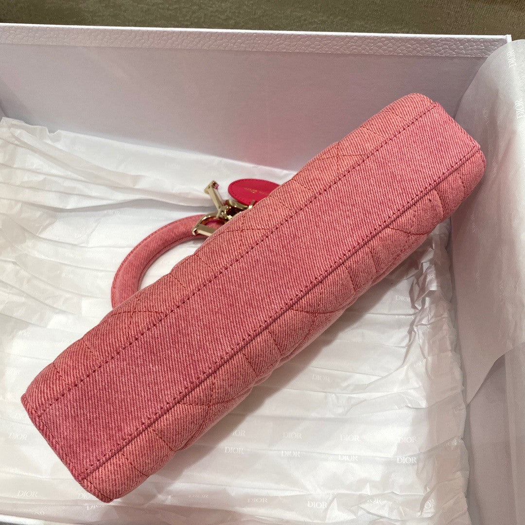 Christian Dior LADY D-JOY BAG Pink Cannage Denim