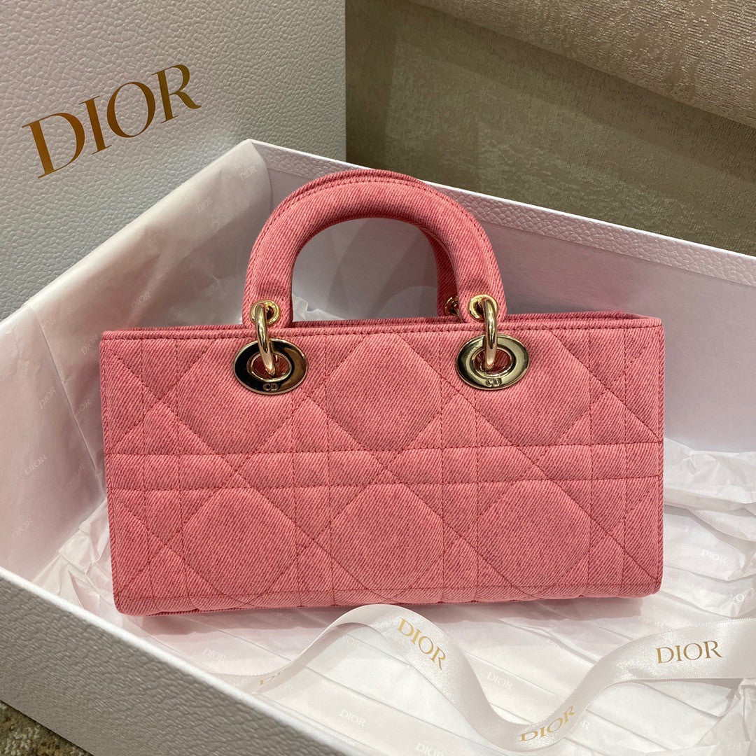 Christian Dior LADY D-JOY BAG Pink Cannage Denim