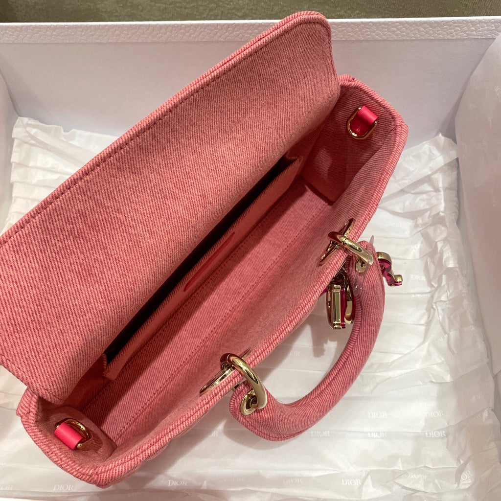 Christian Dior LADY D-JOY BAG Pink Cannage Denim