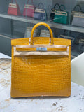 Hermes Gold Birkin 40 in Porosus  Crocodile with Palladium hardware Hermes