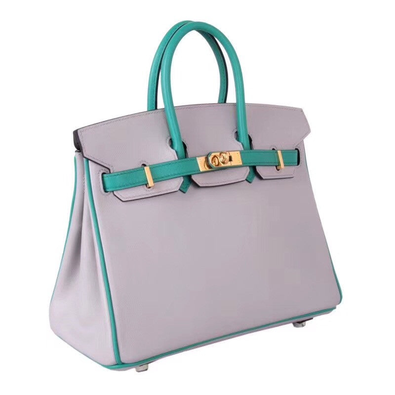 Hermes Special Order Bi-Colour 8U Bleu Glacier  / 7V Lagon Birkin 30 cm Epsom Palladium  Hardware