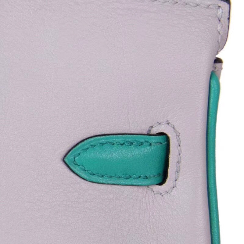 Hermes Special Order Bi-Colour 8U Bleu Glacier  / 7V Lagon Birkin 30 cm Epsom Palladium  Hardware