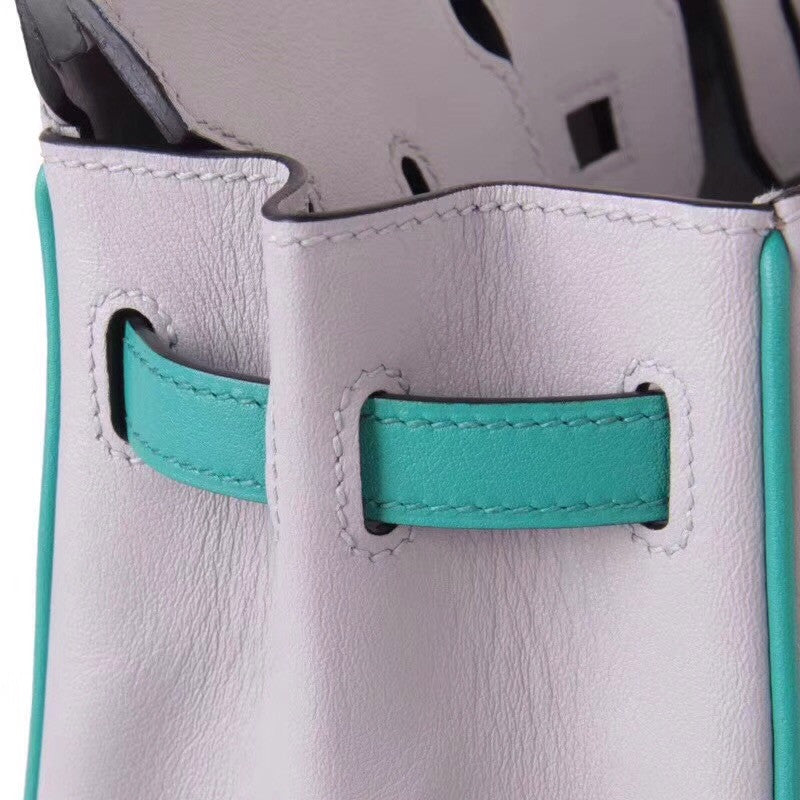 Hermes Special Order Bi-Colour 8U Bleu Glacier  / 7V Lagon Birkin 30 cm Epsom Palladium  Hardware