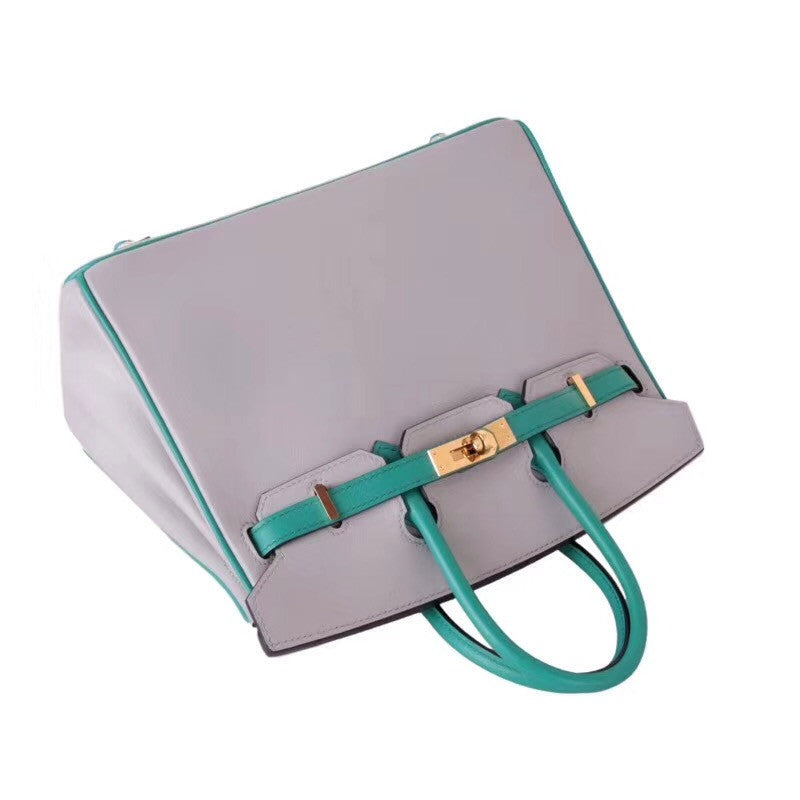Hermes Special Order Bi-Colour 8U Bleu Glacier  / 7V Lagon Birkin 30 cm Epsom Palladium  Hardware