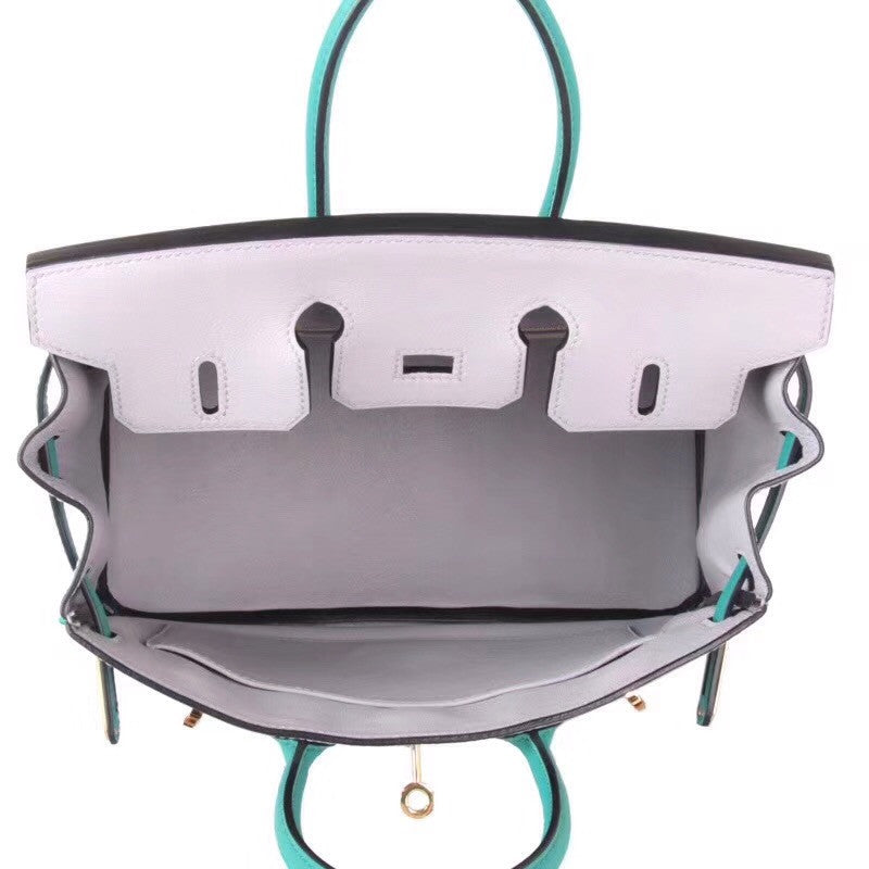 Hermes Special Order Bi-Colour 8U Bleu Glacier  / 7V Lagon Birkin 30 cm Epsom Palladium  Hardware