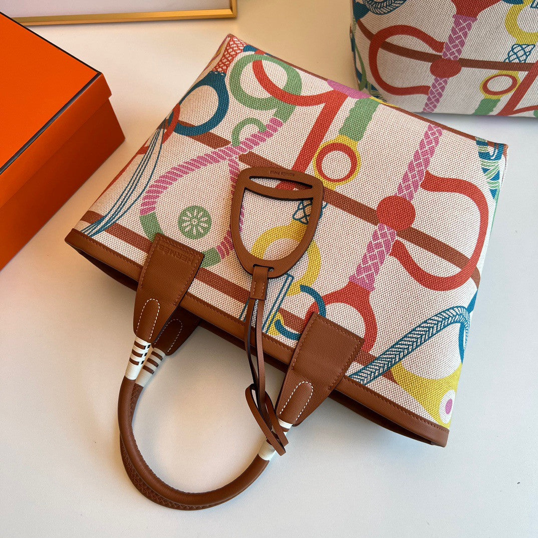 Hermes Steeple 25 bag Cuivre / Lime / Écru / Beige / Gold