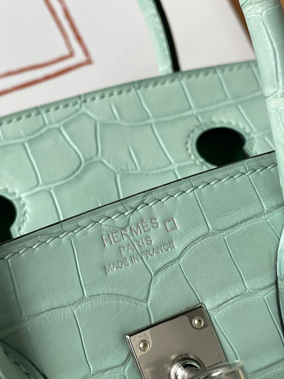 Hermes Birkin 25cm 6W Menthe Matte Alligator  with Palladium hardware