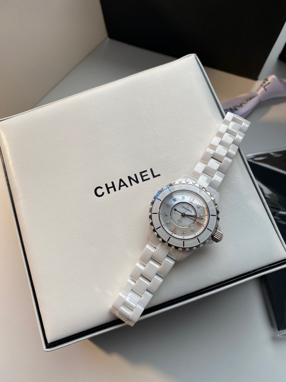 CHANEL LIMITED EDITION J12 PINK LIGHT 33 MM