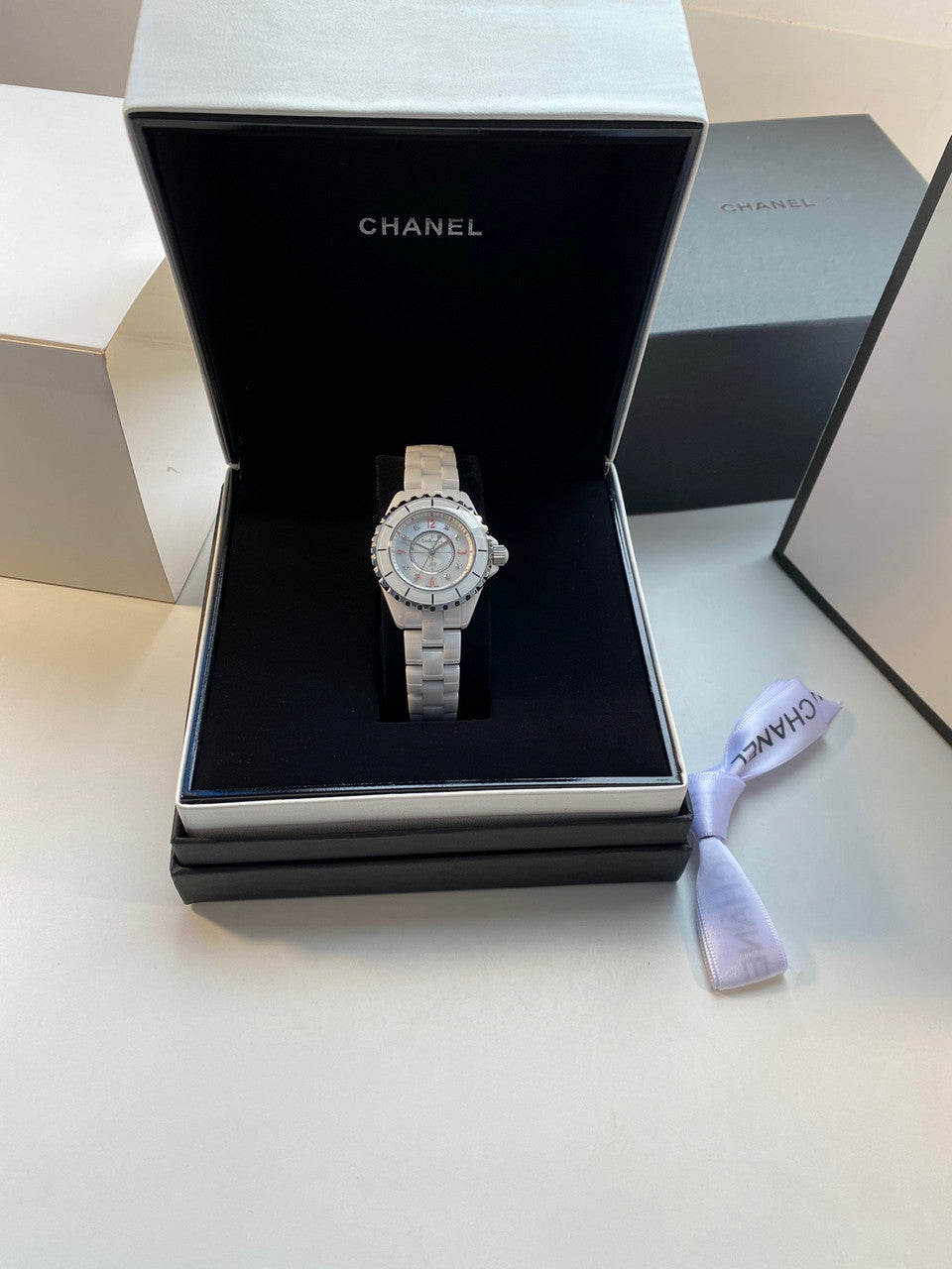 CHANEL LIMITED EDITION J12 PINK LIGHT 33 MM
