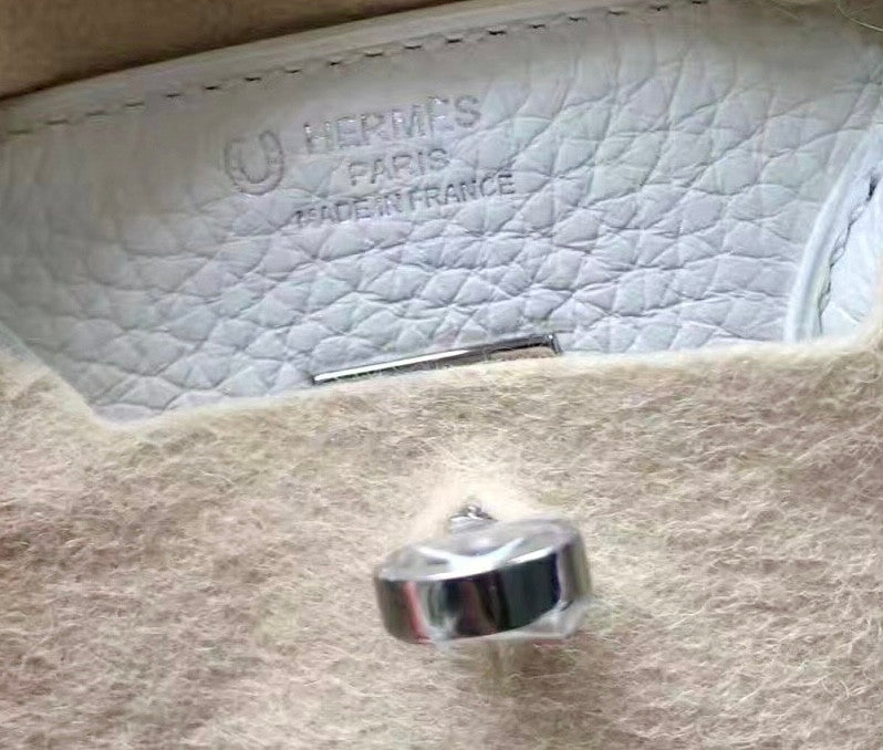 Hermes White Horseshore Birkin 25 Togo leather Palladium Hardware