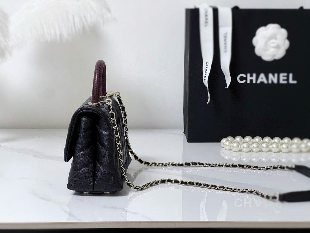 Chanel MINI FLAP BAG WITH TOP LIZARD HANDLE 2024