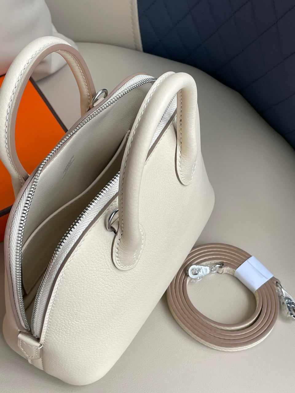 Hermes Bolide 1923 mini bag Craie