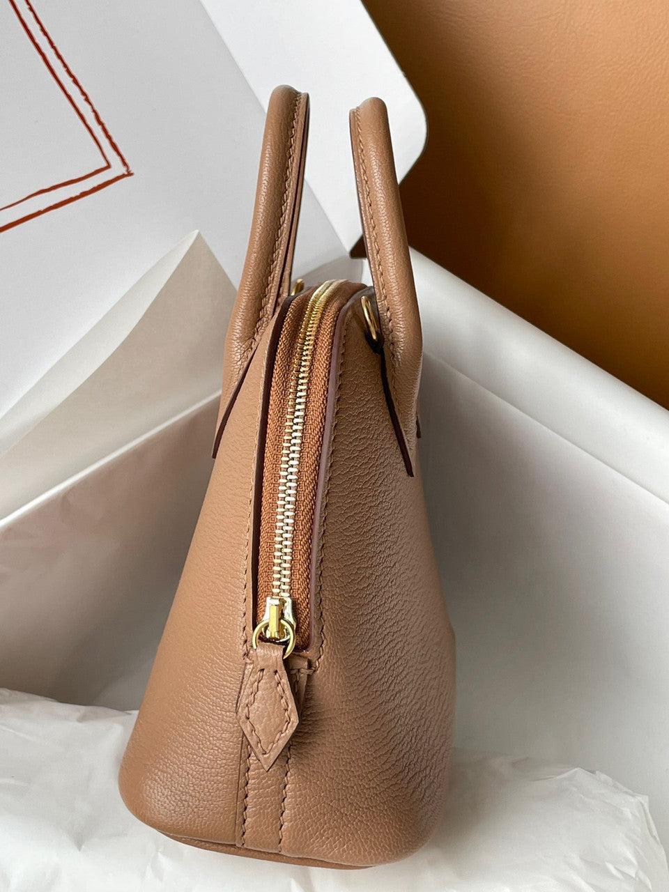 Hermes Bolide 1923 mini bag Quebracho