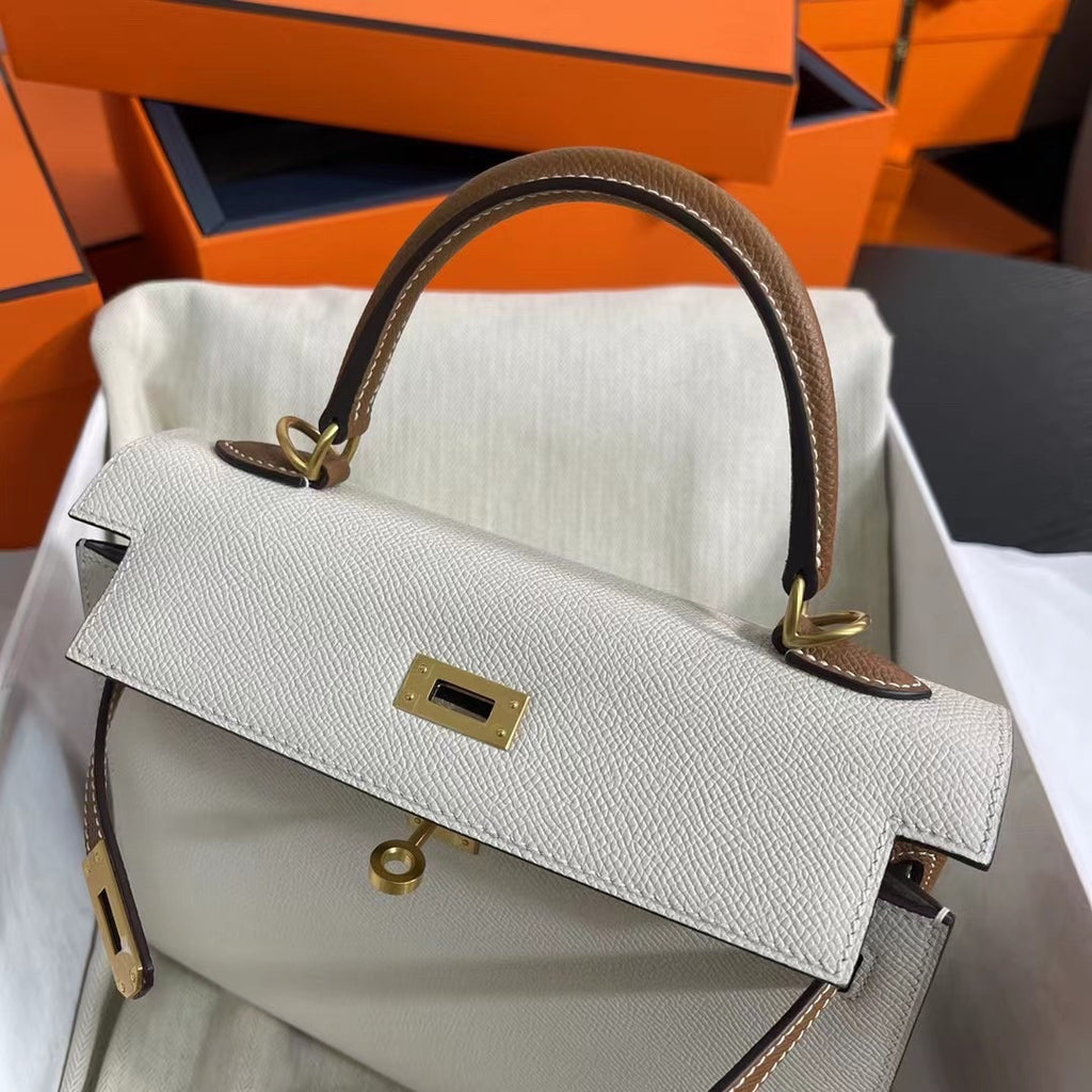 Hermes Special Order Craie/Gold Kelly 25 cm Epsom Gold Hardware