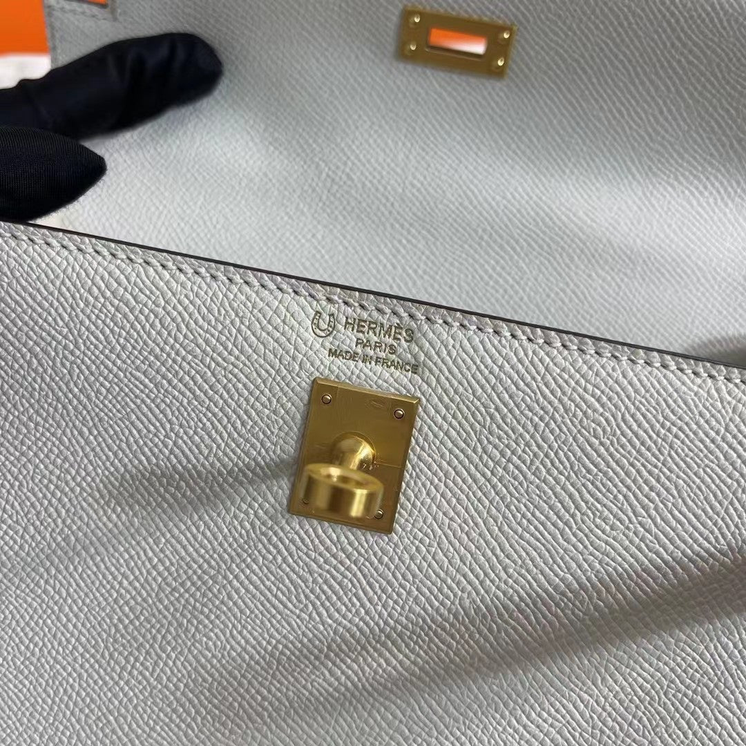 Hermes Special Order Craie/Gold Kelly 25 cm Epsom Gold Hardware