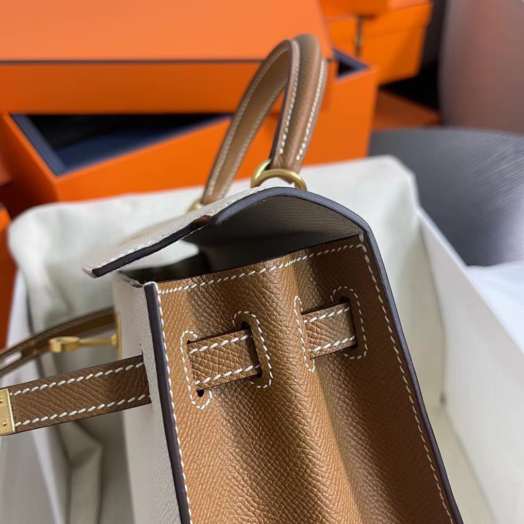 Hermes Special Order Craie/Gold Kelly 25 cm Epsom Gold Hardware