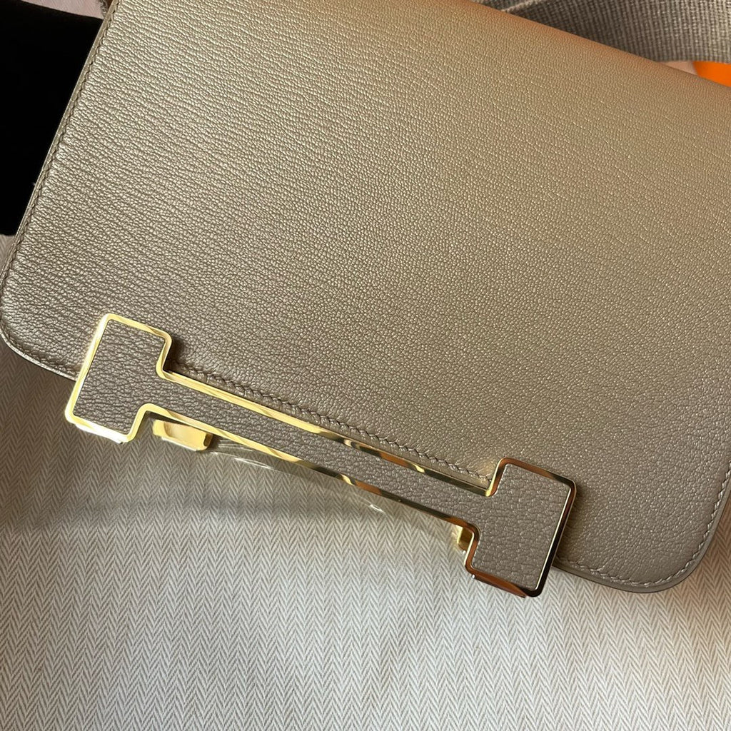 Hermès Geta Etoupe Chevre Gold Hardware