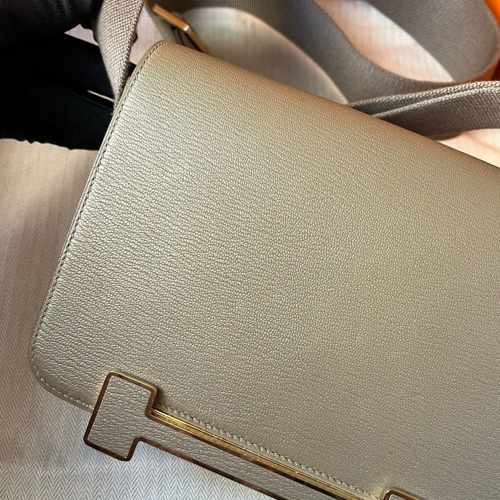 Hermès Geta Etoupe Chevre Gold Hardware